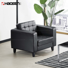 wholesale Home Office rest and reception space Black PU Leather Sectional Sofa 1+1+3 set Small sofas